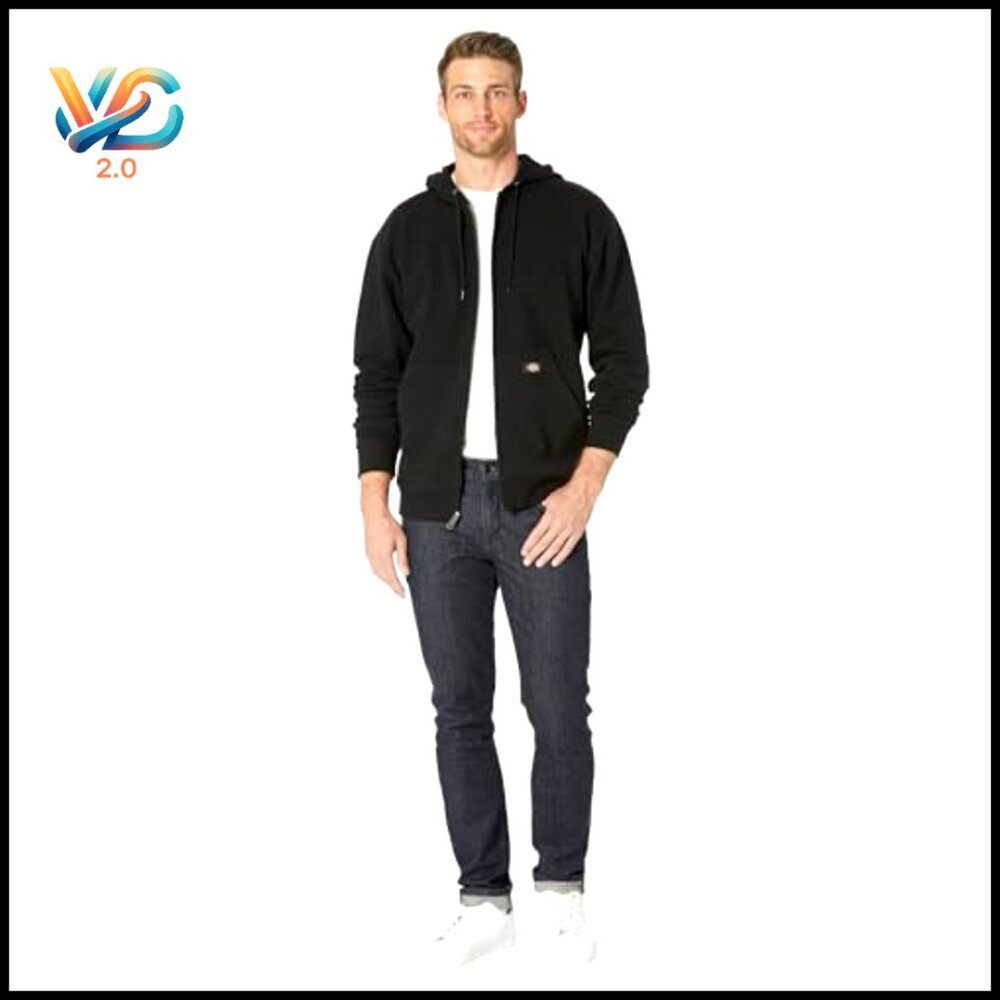 Big Tall Full Zip Fleece Hoodie with Hidden Pocket - Picture 5 of 5
